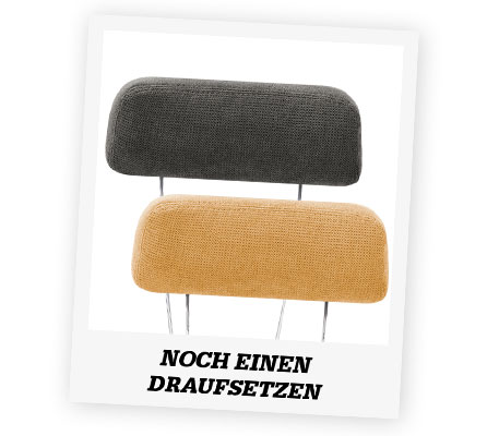 Noch einen draufsetzen - Kopfstütze in Anthrazit & Gelb