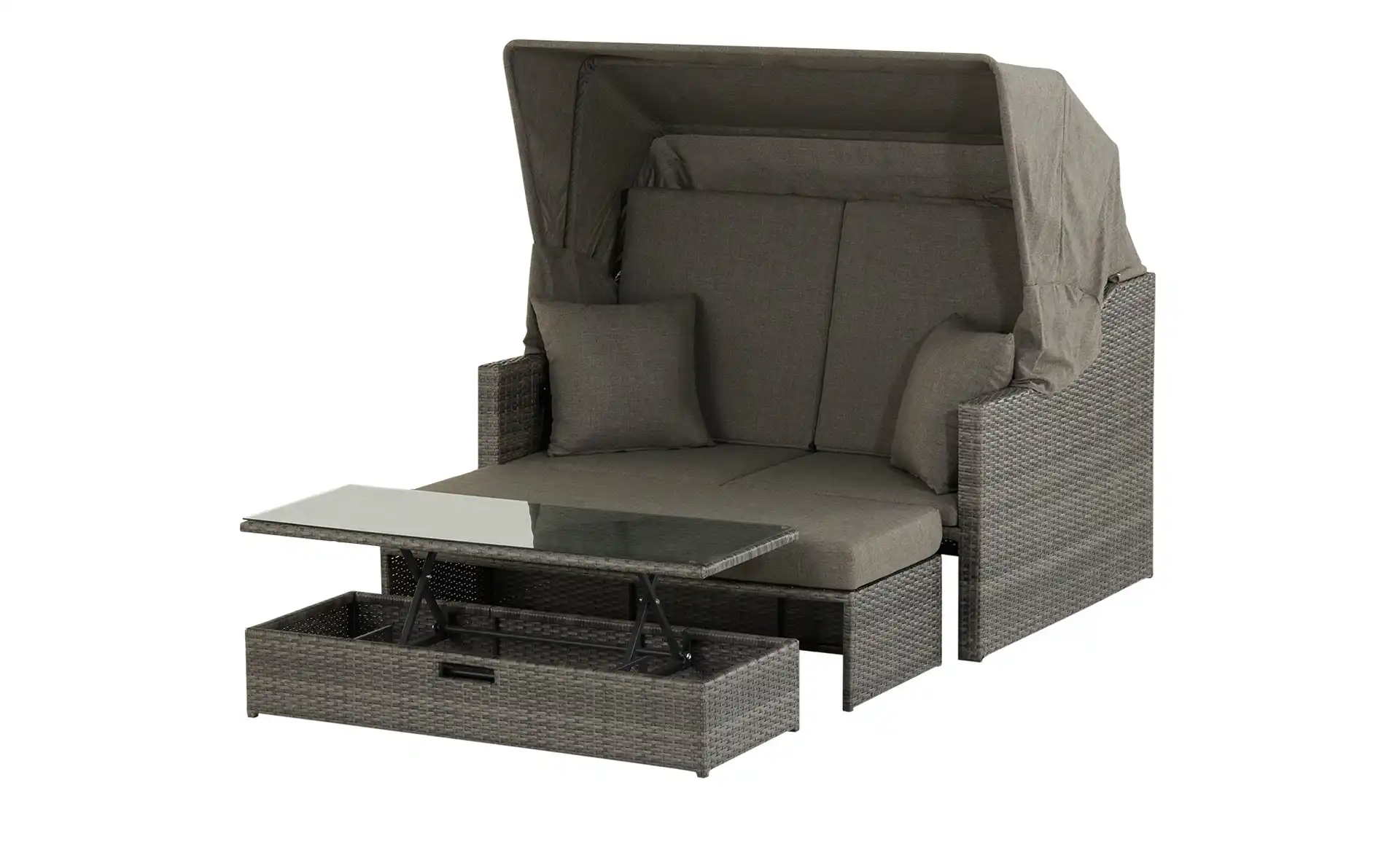 Geflecht-Set MALTA - Tisch & Hocker