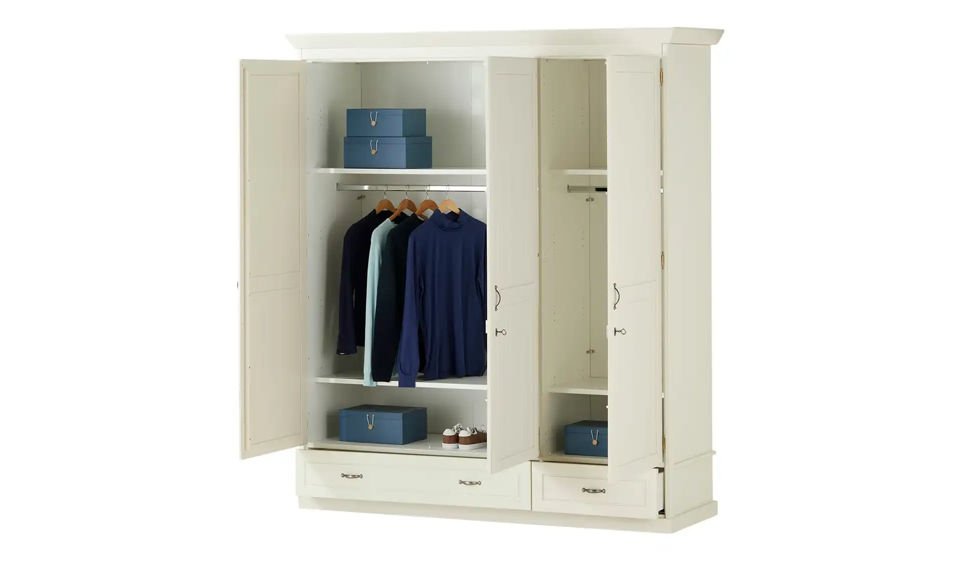 Drehtürenschrank -teilmassiv- PROVENCE Creme - toller Stauraum