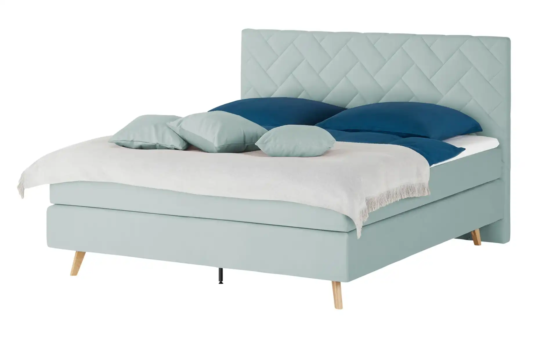 Boxspringbett WEAVE 140x200 cm Eisblau von SKAGEN BEDS