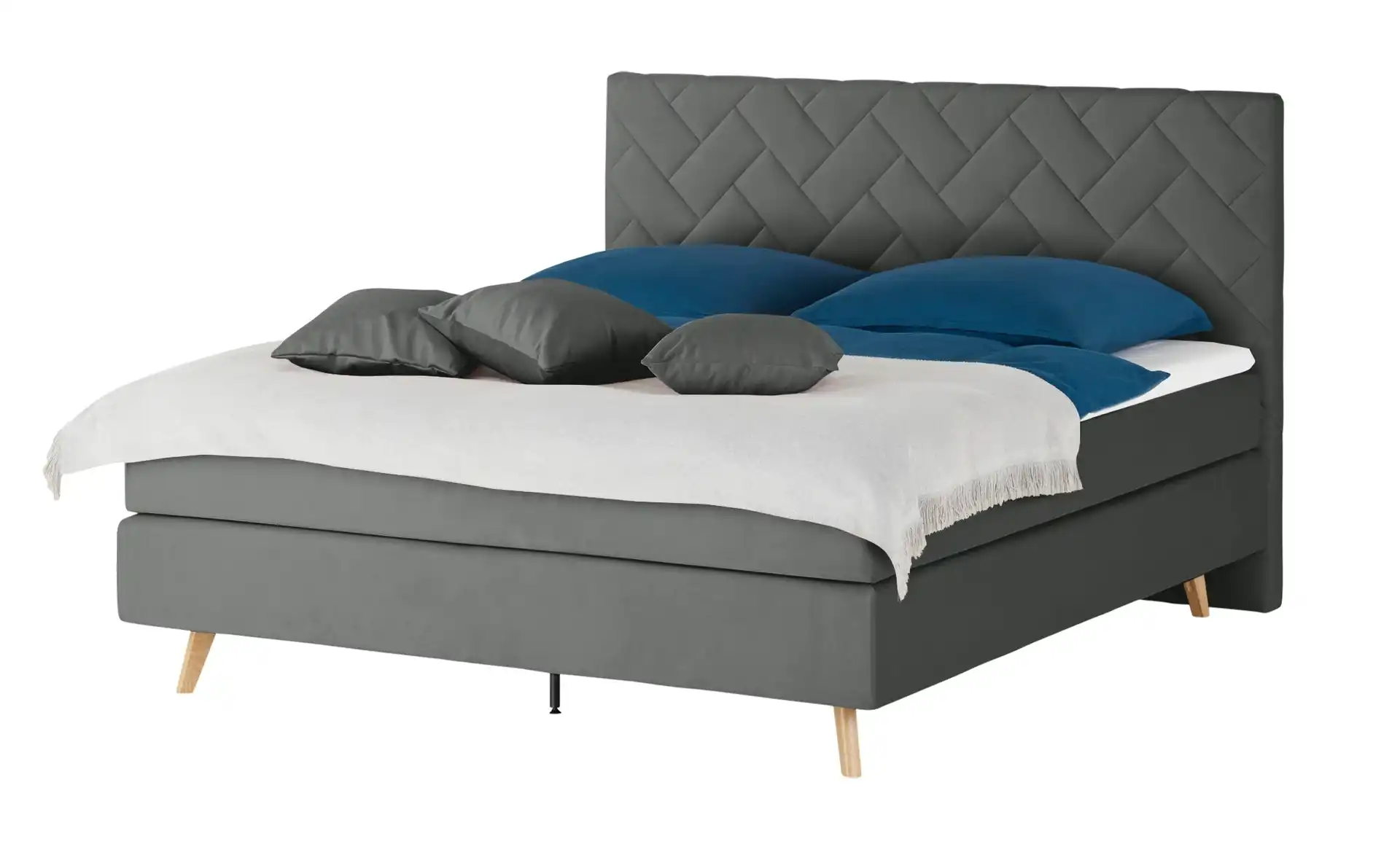 Boxspringbett WEAVE 200x200 cm Grau von SKAGEN BEDS