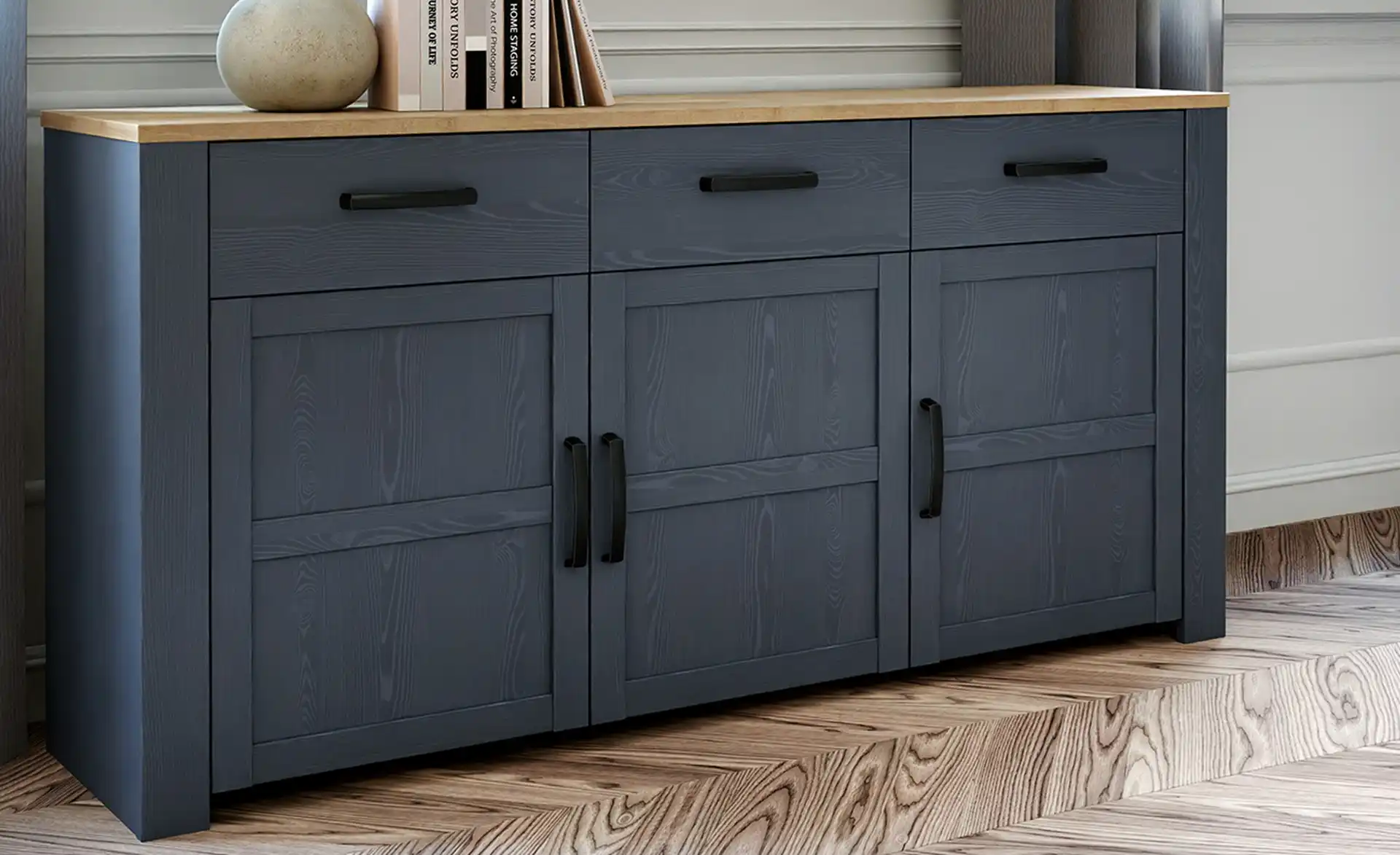 Sideboard TONEO Eiche Navy Blau