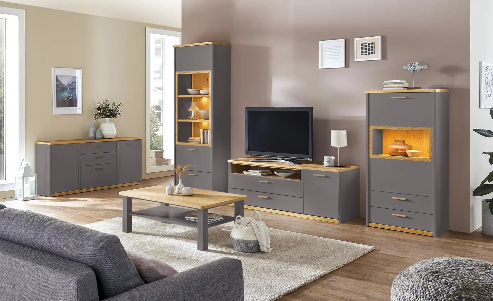 TV-Element LIBRO PLUS Graphit - Einrichtungsbeispiel