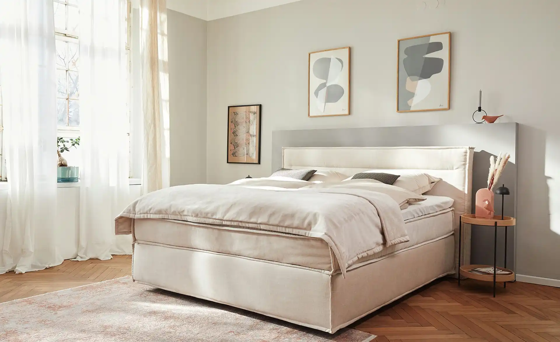 Boxspringbett JUSTB! 180x200 cm Creme von MUSTERRING