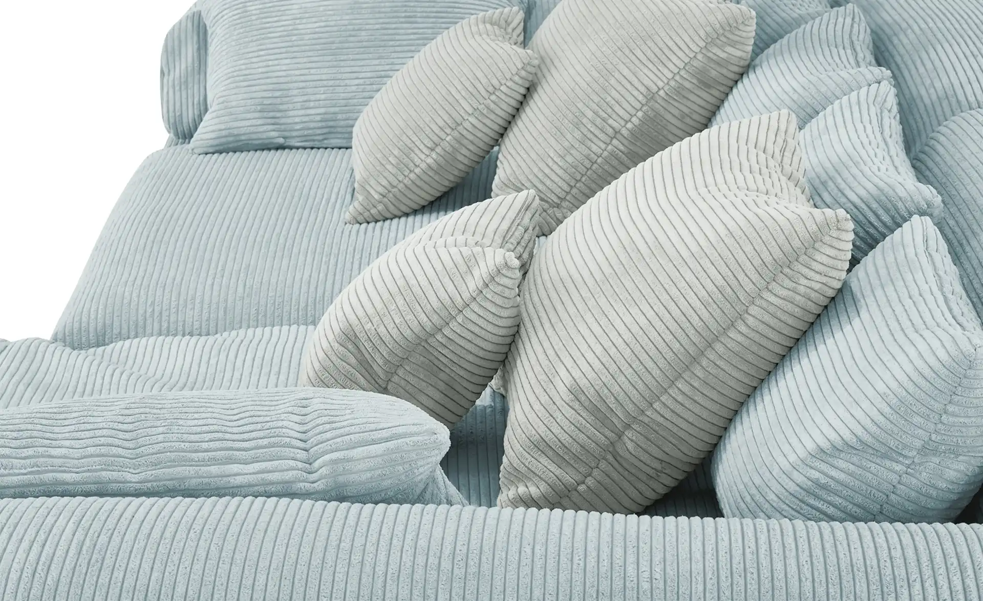 SMART Ecksofa in trendigem Cordstoff LIANEA Cordstoff Türkis
