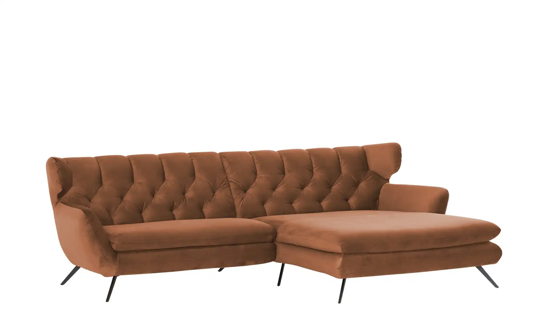 Ecksofa CALDARA Rostrot - Samt