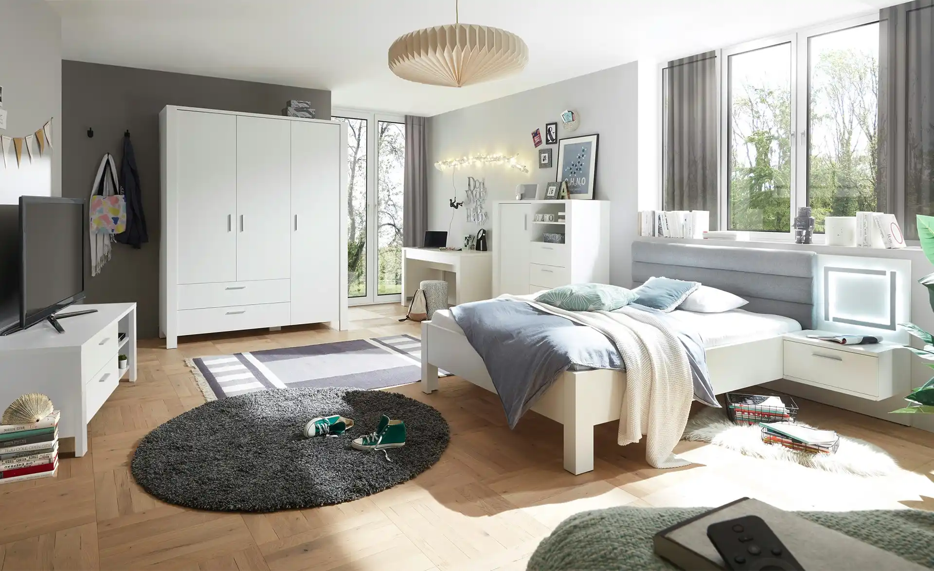 Highboard DALLAS Weiß - Einrichtungsbeispiel
