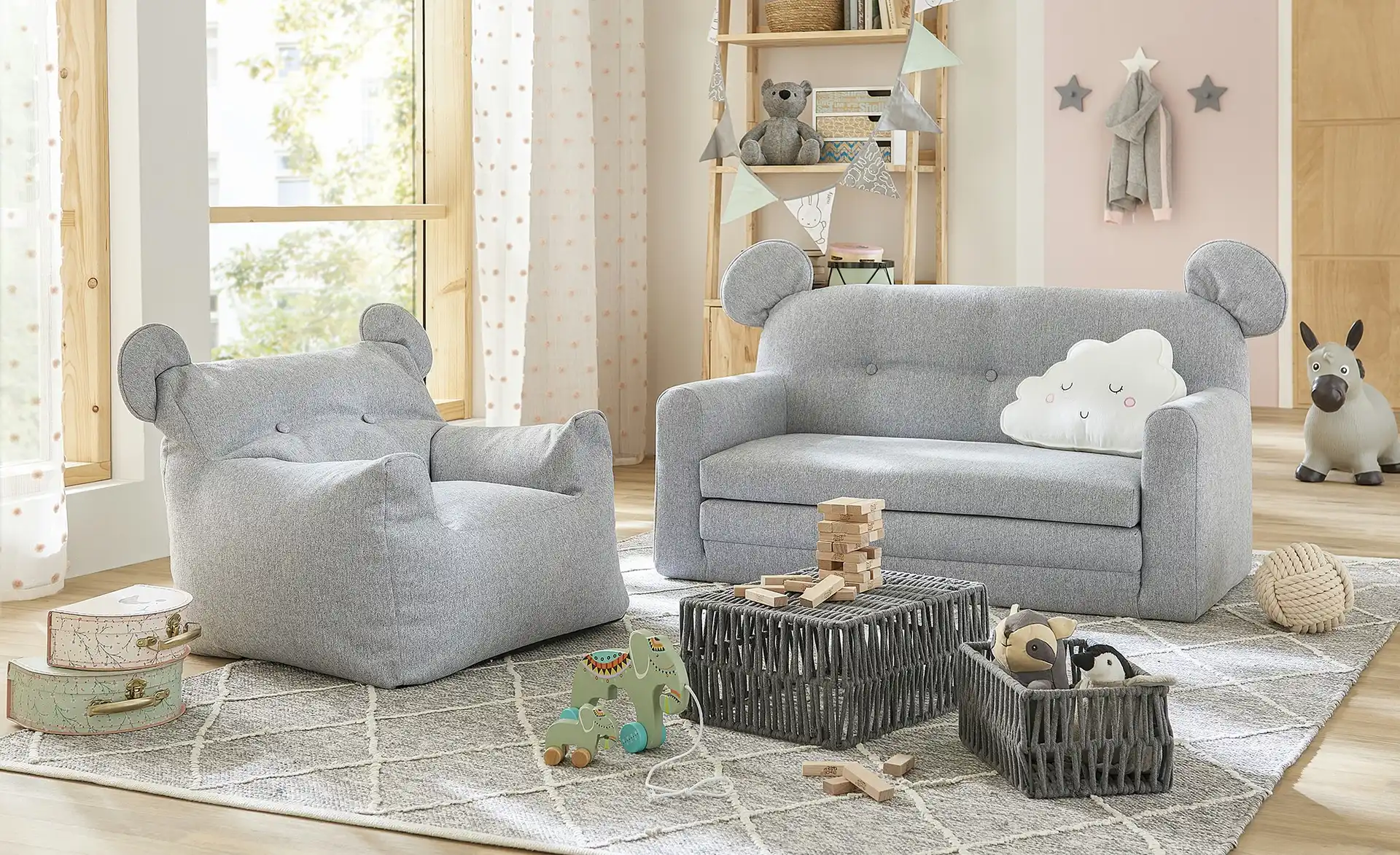 Plüsch-Kindersofa 2-in-1 Faltbar - Einhorn-Sessel & Schlaffläche, Weich & Leicht, Für Kinderzimmer & Wohnzimmer