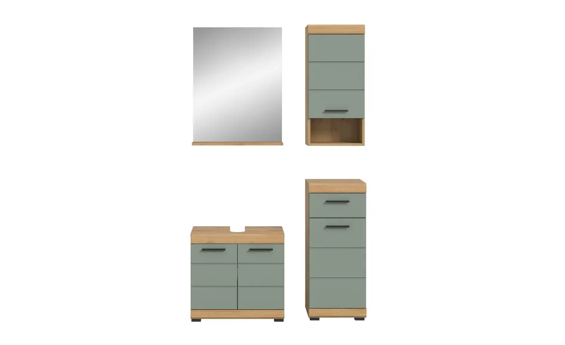 Badmöbel-Set SCHLOONSEE, 4 teilig, bestehend aus: Waschbeckenunterschrank, Spiegel, Unterschrank, Hängeschrank Schloonsee