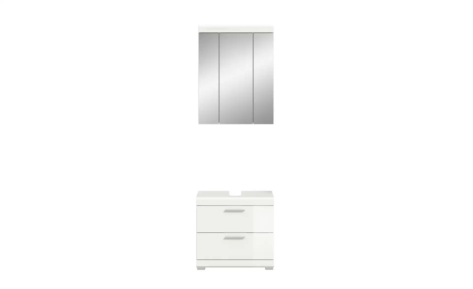 Badmöbel-Set SCHLOONSEE, 2 tlg., bestehend aus: Waschbeckenunterschrank, Spiegelschrank, in verschiedenen Farben erhältlich, Badmöbel, Kombination, Badezimmer Schloonsee