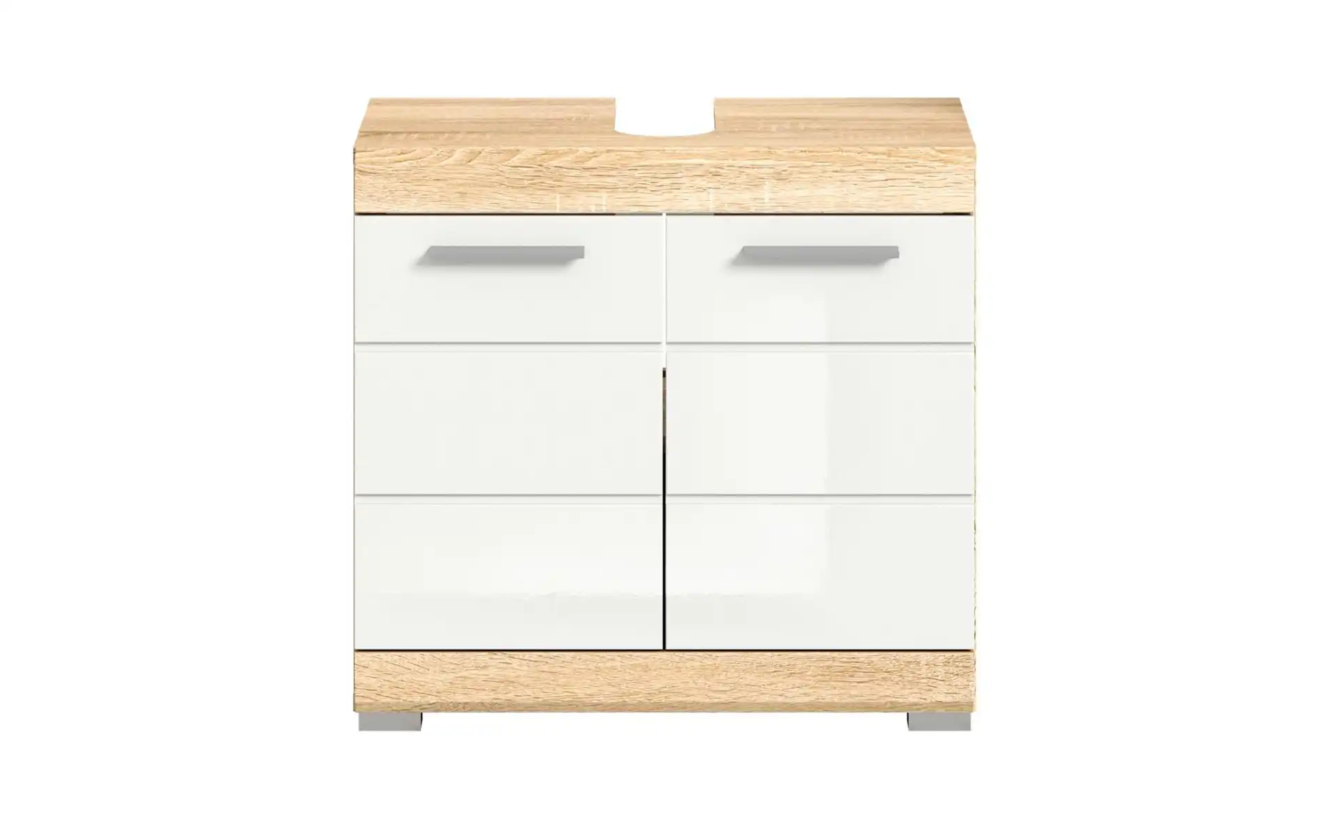 Waschbeckenunterschrank SCHLOONSEE, Breite 60cm, 2 Tür, 2 Fächer, mit Siphonausschnitt, MDF-Front in verschiedenen Farben erhältlich, Badmöbel, Badschrank, Kommode, Bad Schloonsee