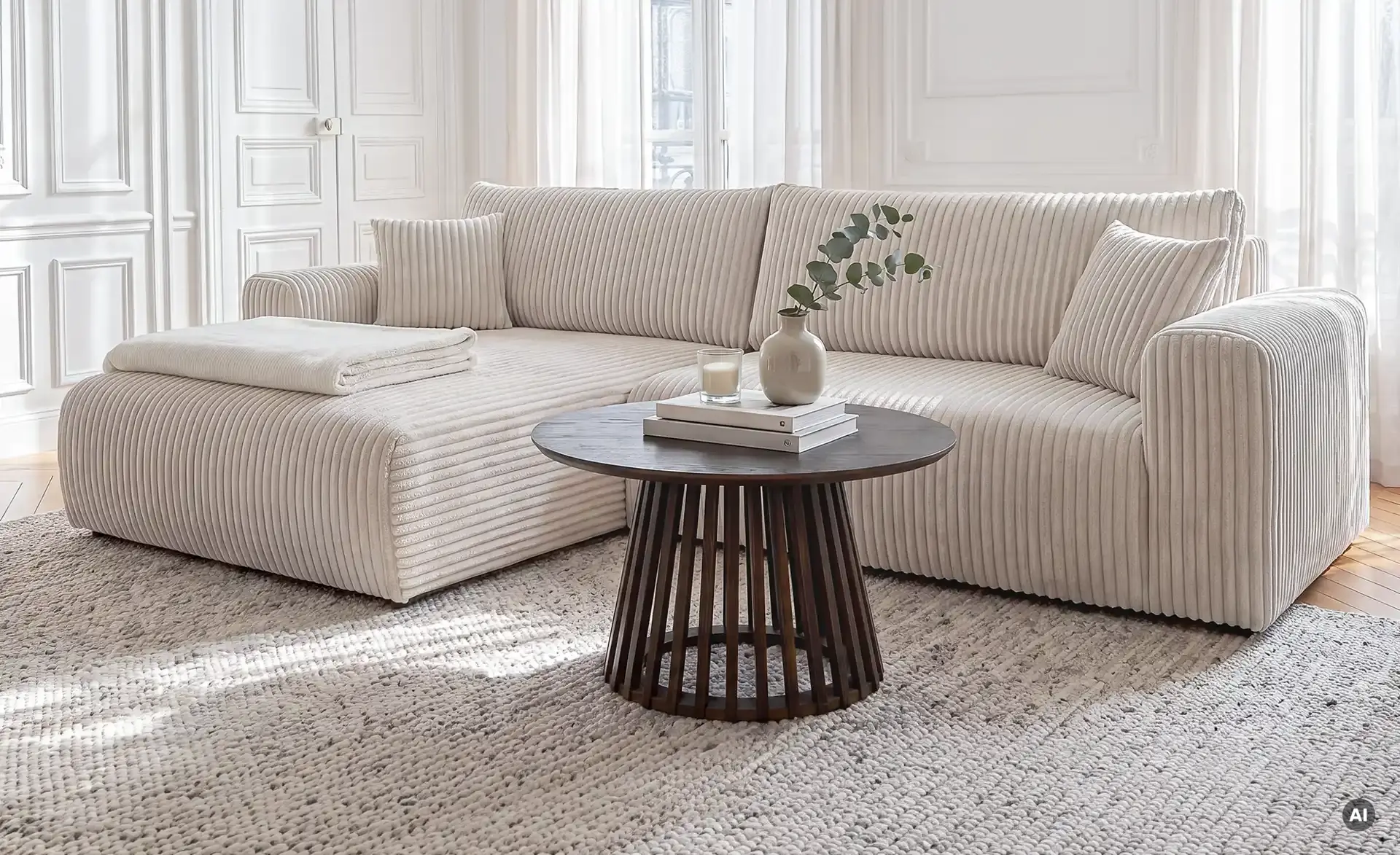 Henna in Beige ➜ Ecksofa mit Schlaffunktion