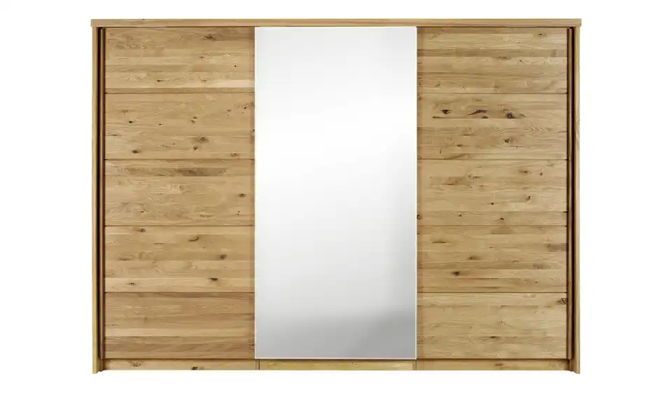 Schwebetürenschrank Nicole | 3 Stück, ohne mit Front Spiegel, Türen Dämpfung Massivholz