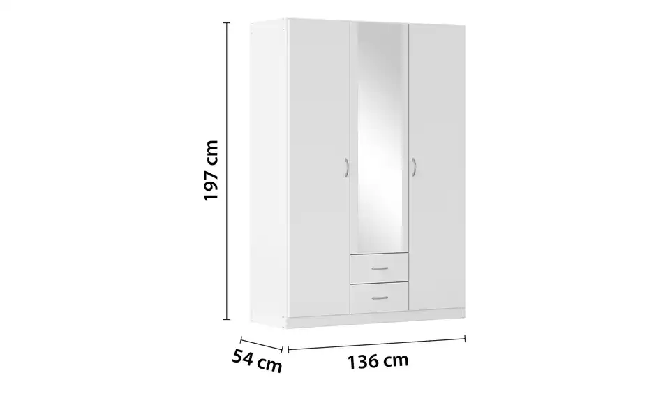 Drehtürenschrank Leeds, Bemaßung