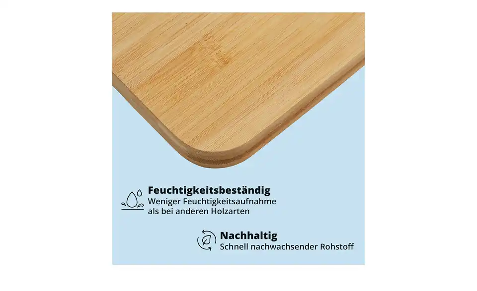 KHG Bambusbrett mit Wiegemesser, Bild mit Text