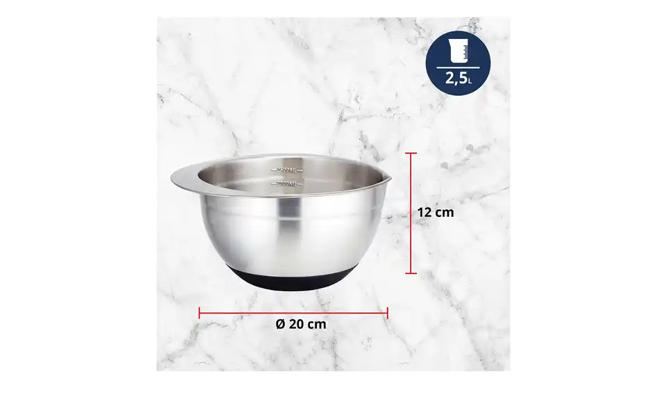 Meisterkoch Schüssel 2,5 Liter, Bild mit Text