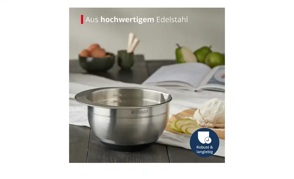 Meisterkoch Schüssel 2,5 Liter, Bild mit Text