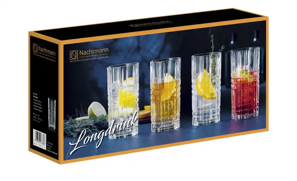 Nachtmann Longdrinkglas Square 4er Set, Perspektive