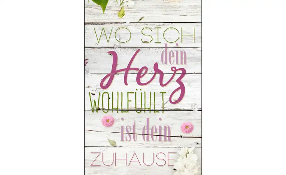 Kunstleinwand "Wohlfühlherz", Frontansicht