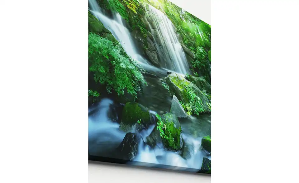 Kunstleinwand "Forest & Waterfall I", Perspektive