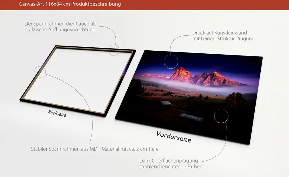 Kunstleinwand "Mist & Mountain", in Wohnsituation
