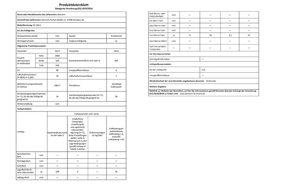 Bomann Kühl-Gefrier-Kombination KG 184.1 ix