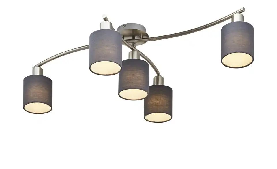 Trio Deckenleuchte, 5-flammig Stoffschirme grau | Grau