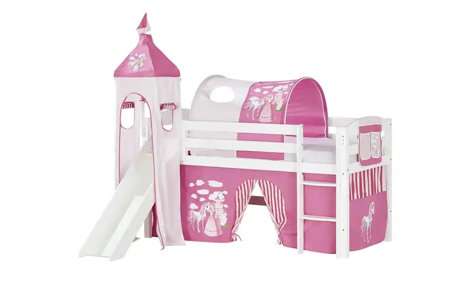Spielbett mit Rutsche 90x200 weiß ANNA