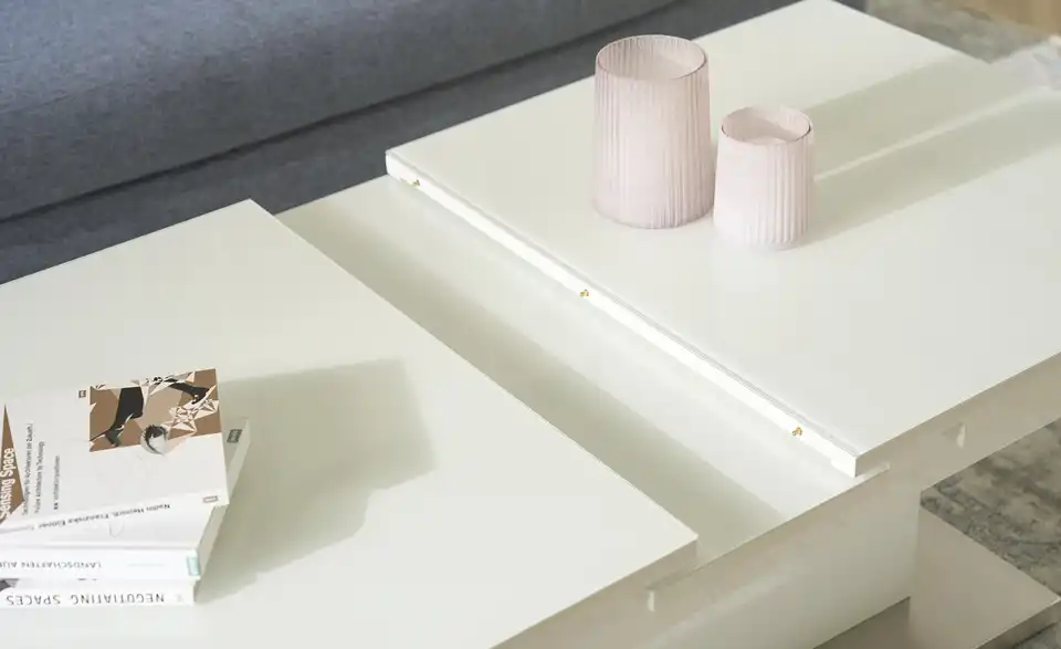 Couchtisch Grado höhenverstellbar und ausziehbar, Detailansicht