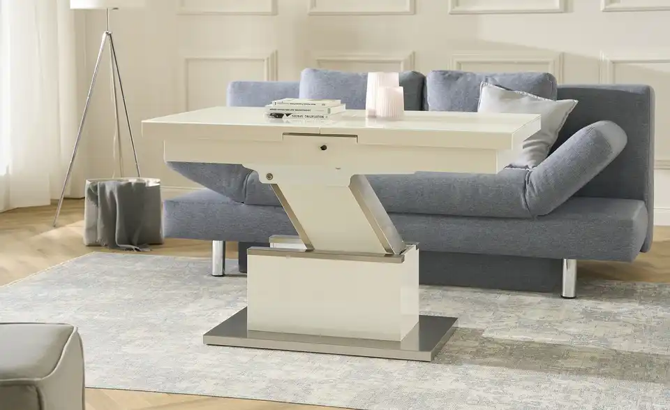 Couchtisch Grado höhenverstellbar und ausziehbar, Funktionsansicht