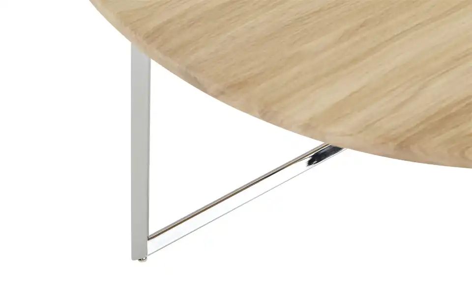 Couchtisch MOON Asteiche / Chrom - Metall / Massivholz