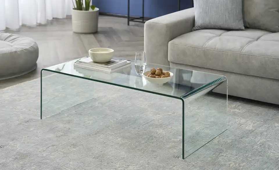 Couchtisch Tessera aus Glas, Perspektive