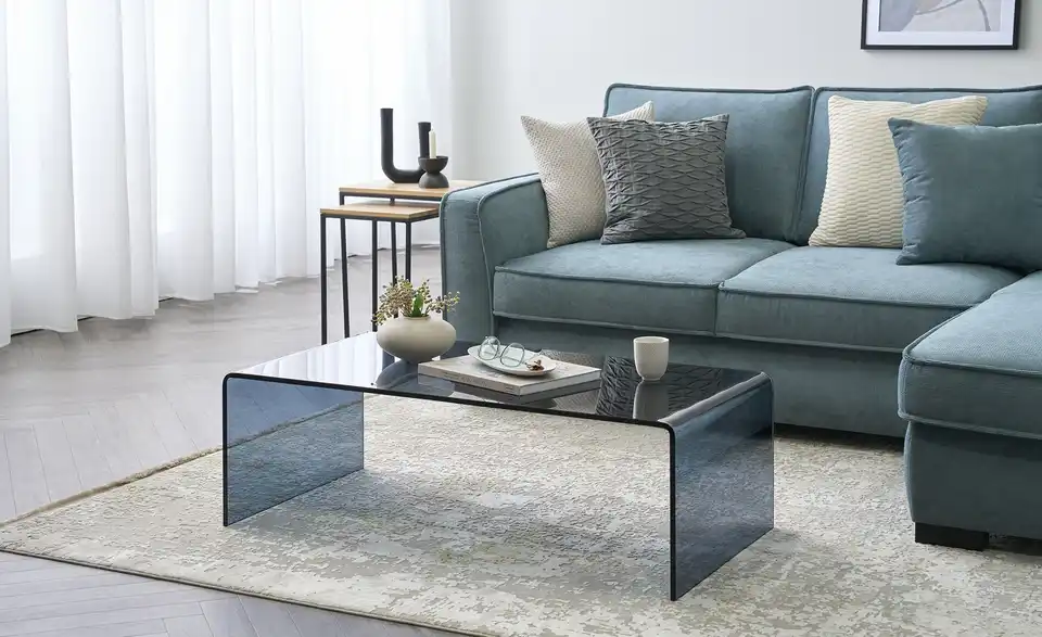 Couchtisch Tessera aus Glas, Perspektive