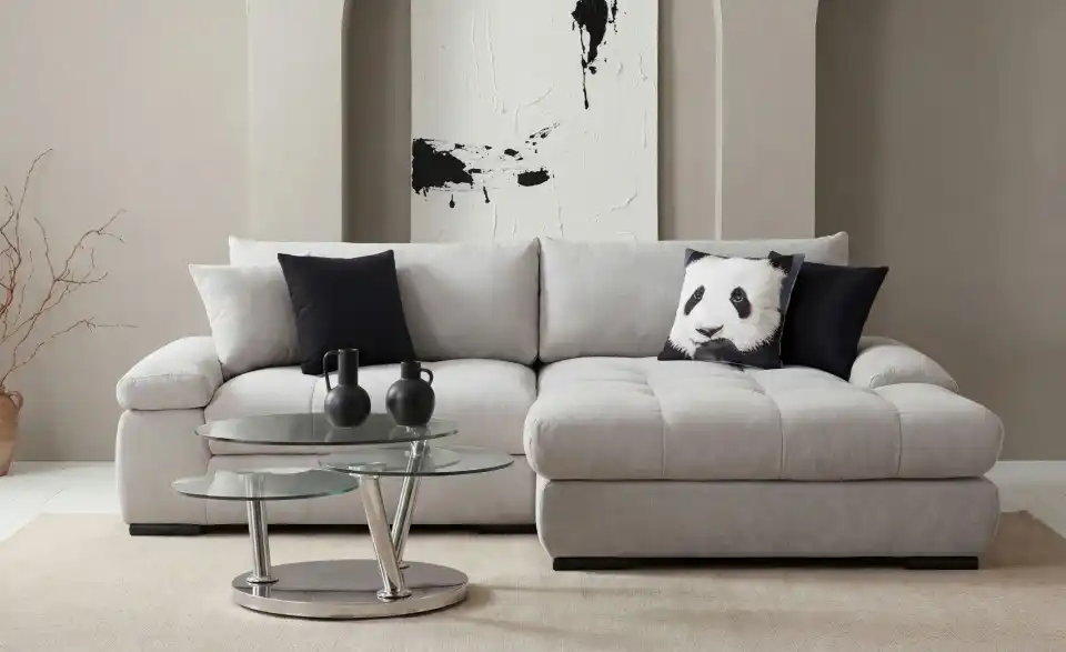 Couchtisch Conigli mit drehbaren Tischplatten, in Wohnsituation