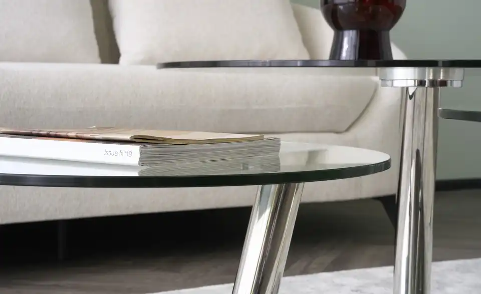 Couchtisch Conigli mit drehbaren Tischplatten, Detailansicht
