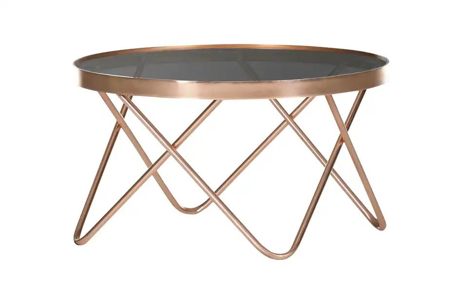 Couchtisch SHINE Schwarz / Kupfer rund