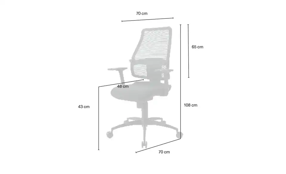home worx Bürodrehstuhl Home Worx Office 95, Bemaßung