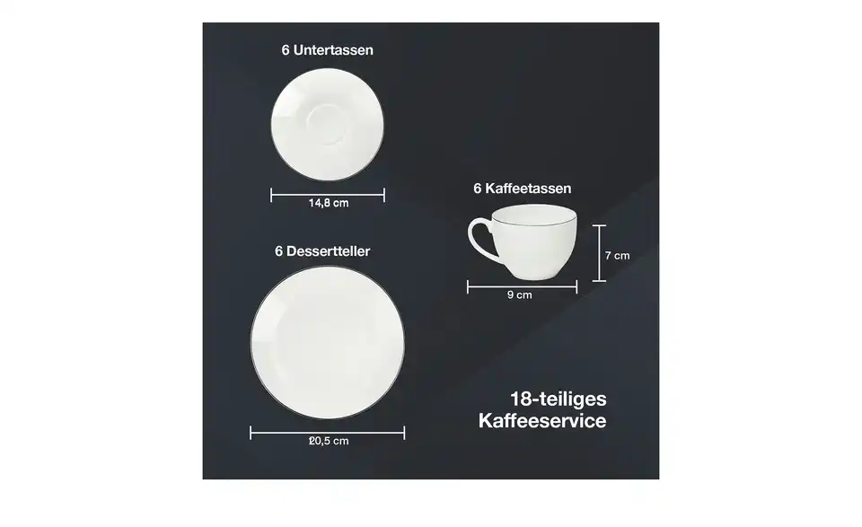 Peill+Putzler Kaffeeservice, 18-teilig Bologna, Bild mit Text