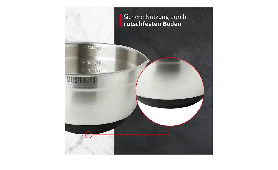 Meisterkoch Schüssel 1,5 Liter, Bild mit Text