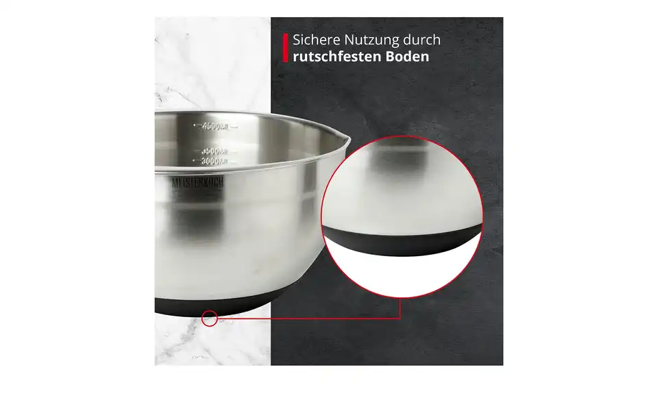 Meisterkoch Schüssel 4,5 Liter, Bild mit Text