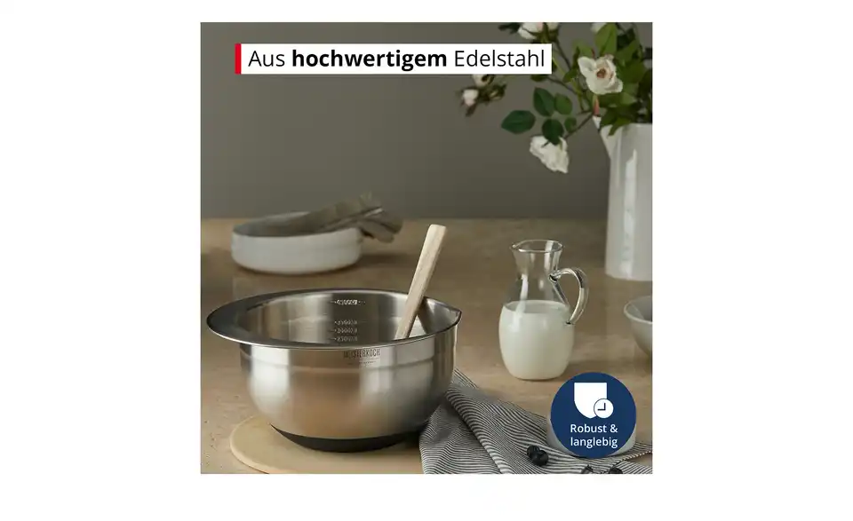 Meisterkoch Schüssel 4,5 Liter, Bild mit Text