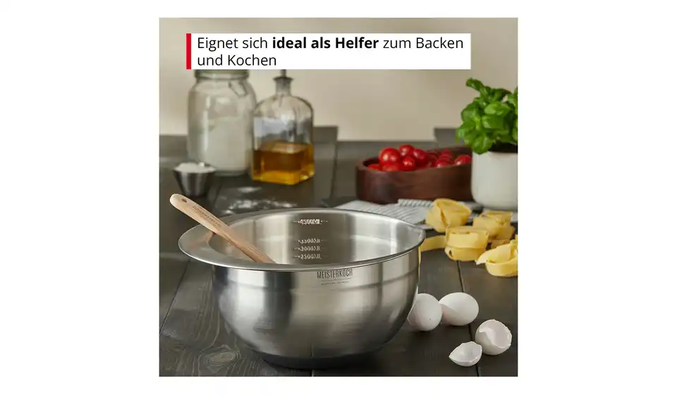 Meisterkoch Schüssel 4,5 Liter, Bild mit Text
