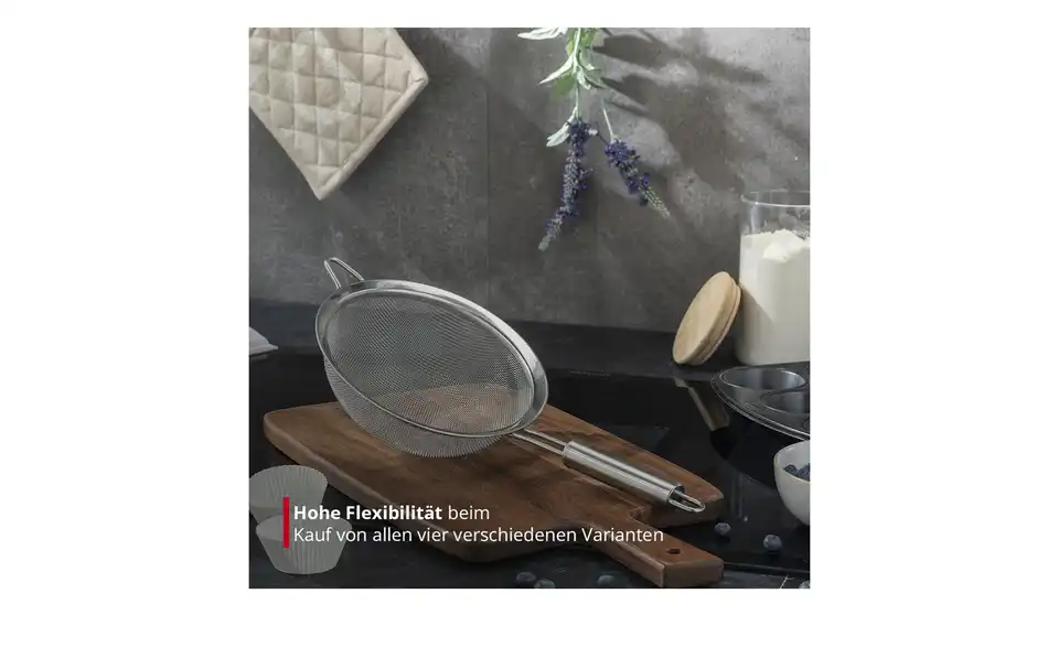 Meisterkoch Küchensieb, Bild mit Text