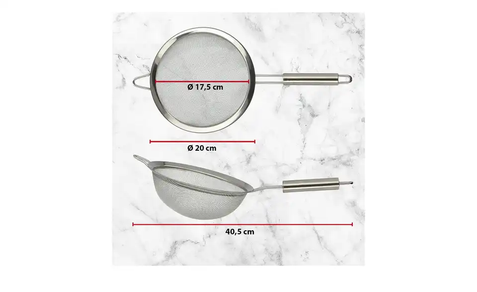 Meisterkoch Küchensieb, Bild mit Text