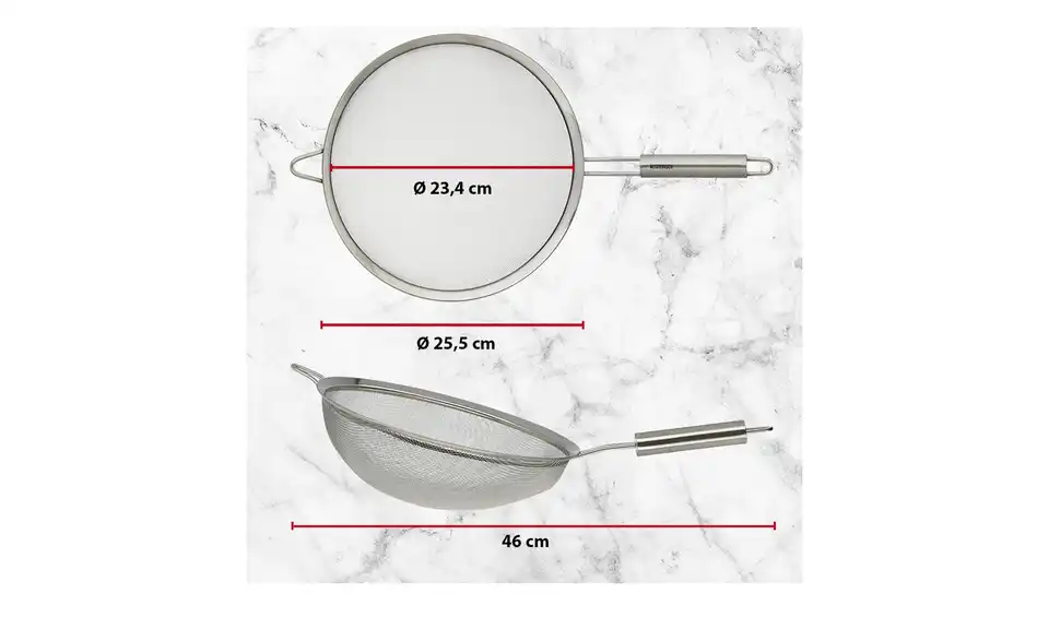 Meisterkoch Küchensieb, Bild mit Text