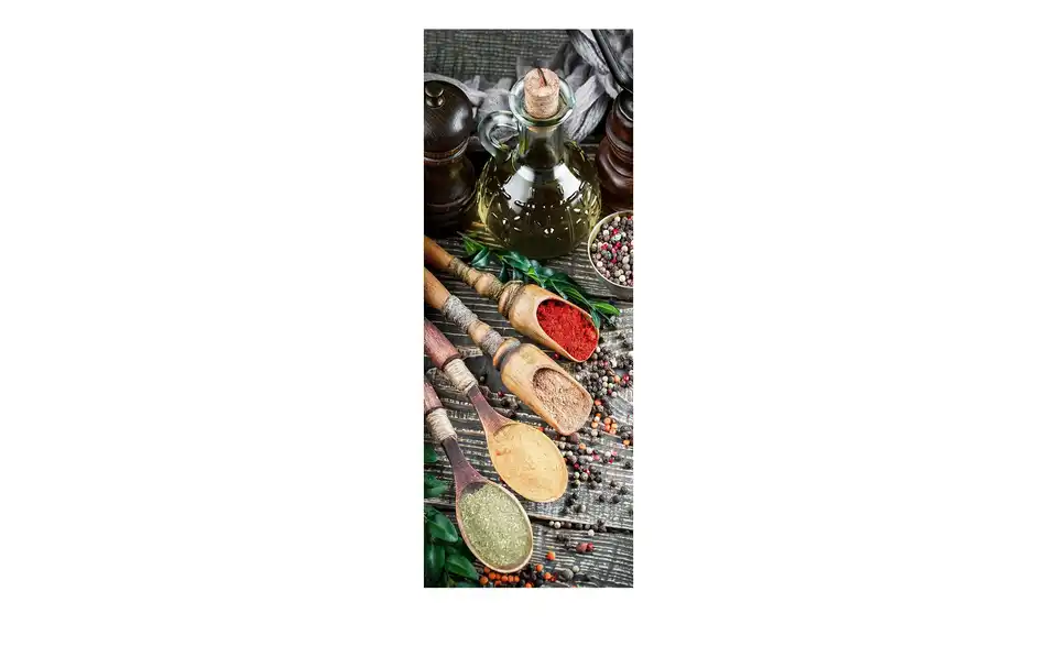 Glasbild 30x80 cm Cook me VI, Frontansicht