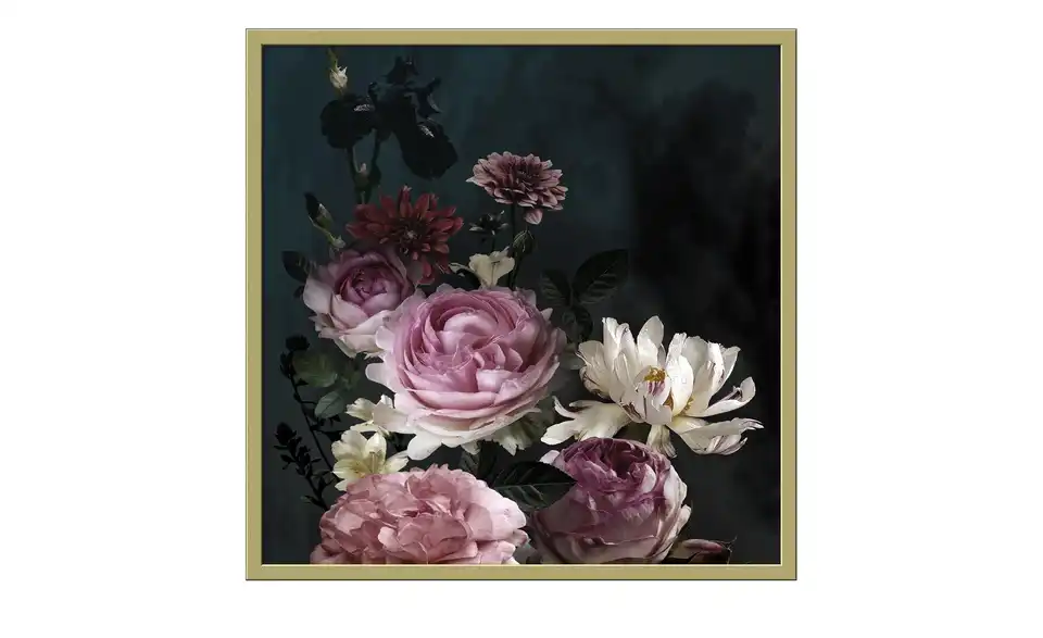 Gerahmtes Bild Slim-Scandic Baroque Flowers IV, Frontansicht