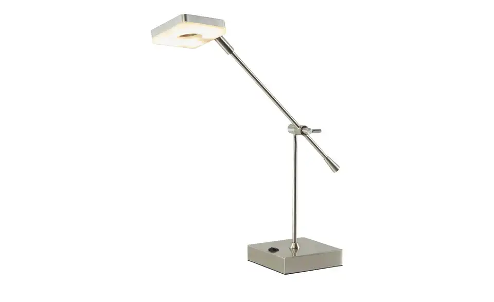KHG Tischleuchte, 1-flammig, Nickel-matt, Beleuchtet