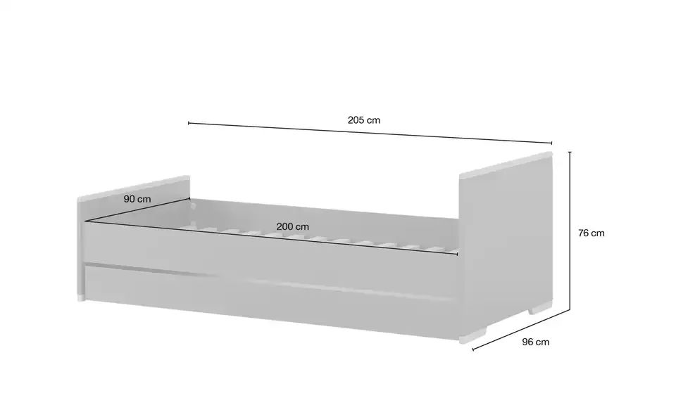 Bett SOE 90x200 cm - lackiertes Holz