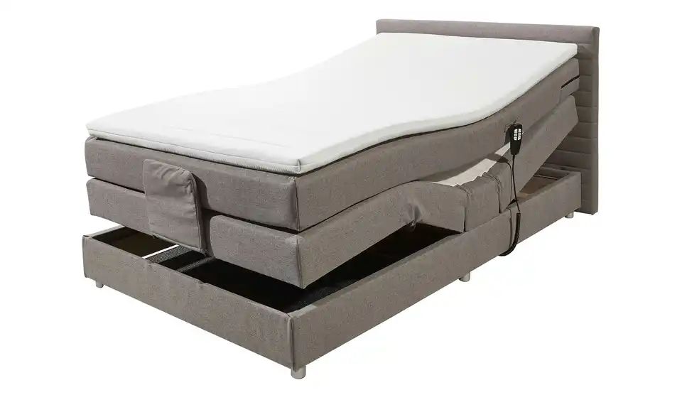 Boxspring-Motorbett Carmen | 100 Cm, Grau | Höffner